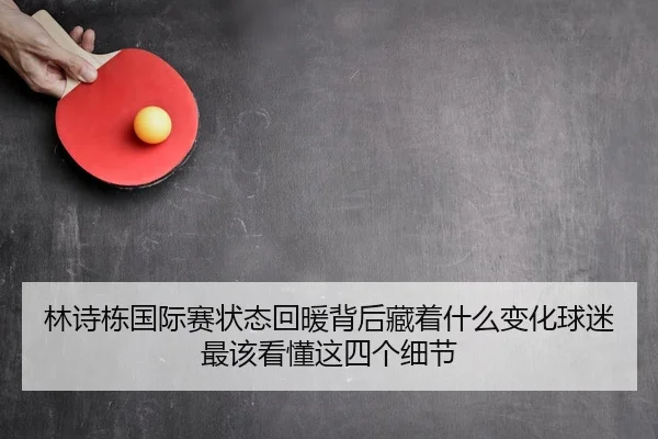 林诗栋国际赛状态回暖背后藏着什么变化球迷最该看懂这四个细节